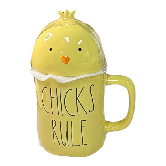 Rae Dunn "CHICKS RULE" Figural Coffee Mug - Picture 1 of 1